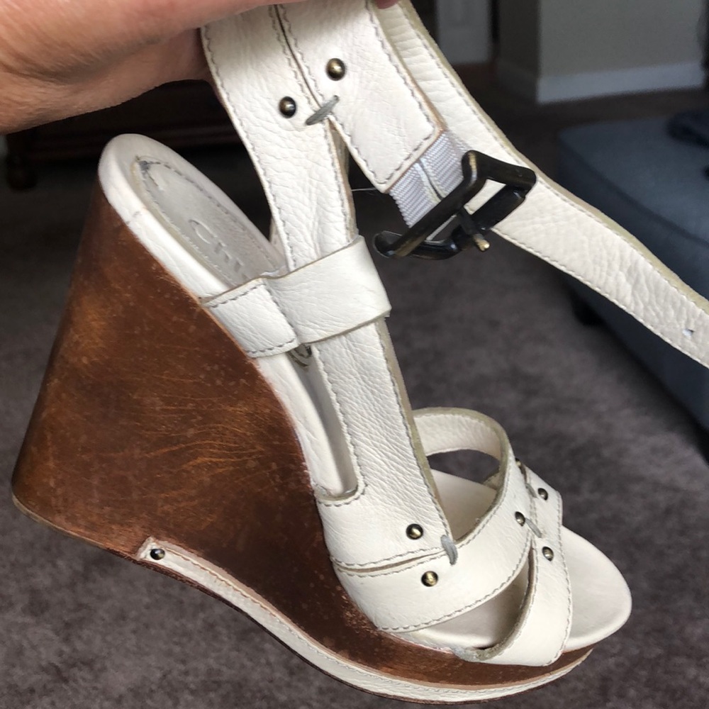 Chloe Cream wedge shoe